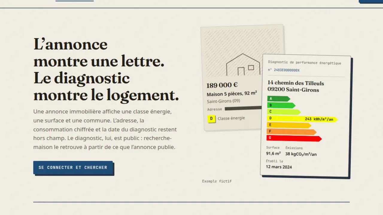 recherche-maison.com : find the DPE behind a house listing